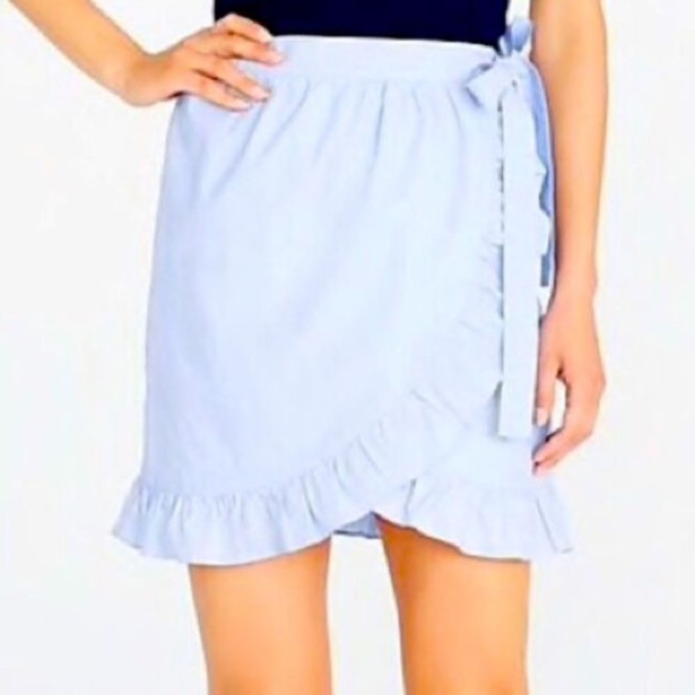 feminine chambray jcrew mini skirt